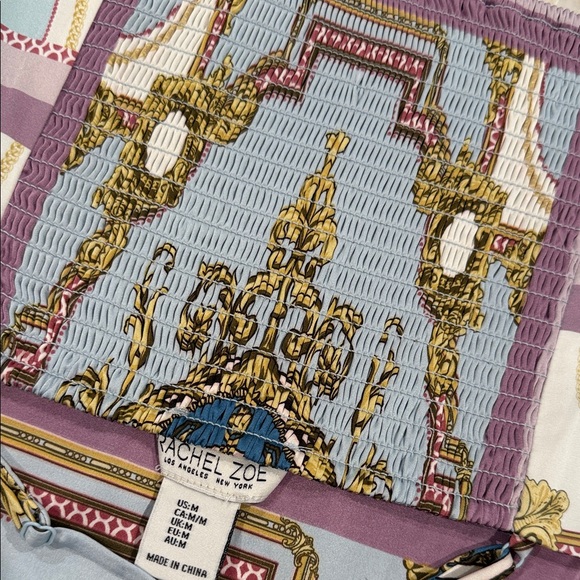 Rachel Zoe Blue and Gold Patterned Top - Picture 6 of 6